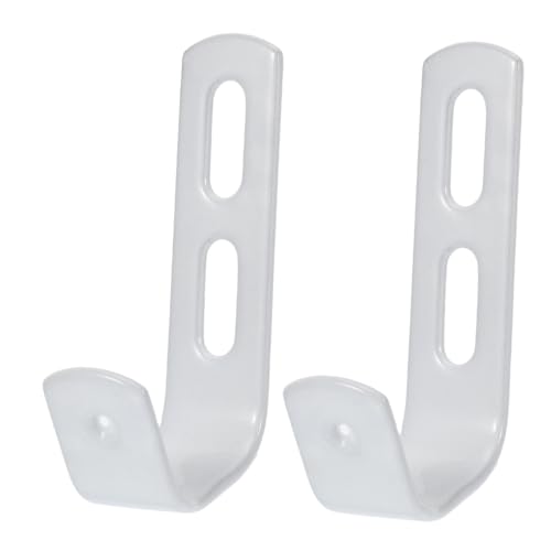 INOOMP 2pcs Heavy Duty Metal J Brackets for Bunk Beds Coated Utility Hooks with Screws Space Saving for Home Garage Rv and More