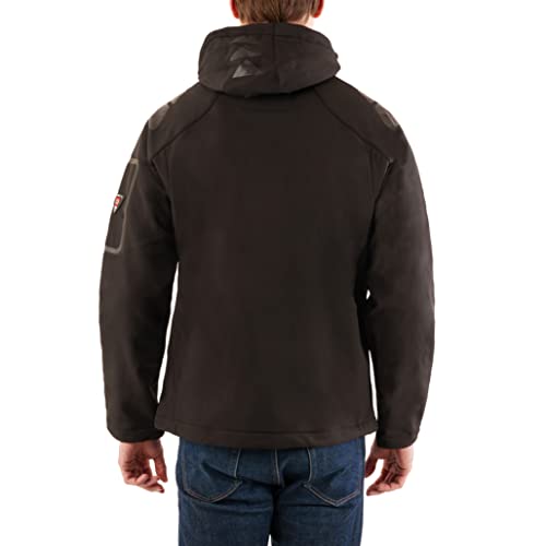 Geographical Norway Techno Bell Men's Softshell Jacket Winter Fleece Jacket with Hood for Men