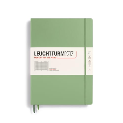 LEUCHTTURM1917 370262 Notizbuch Master Classic (A4+) Hardcover, 235 nummerierte Seiten, Salbei, kariert LEUCHTTURM1917 370262 Notizbuch Master Classic (A4+) Hardcover, 235 nummerierte Seiten, Salbei, kariert
