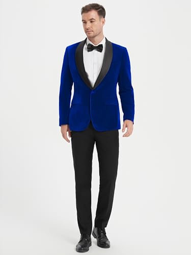 Mens Slim Fit Suit Jacket Velvet Tuxedo Blazer Flap Pockets Shawl Lapel Shirt Bow Tie Prom Wedding Business Dinner4