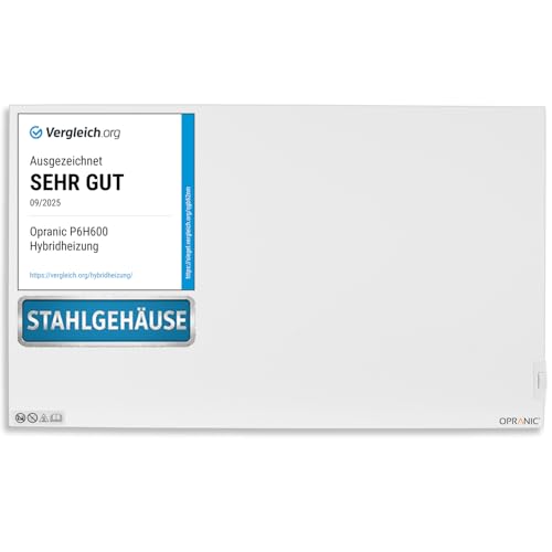 OPRANIC Premium Infrarotheizung Hybrid mit Thermostat - Infrarot & Konvektor - Elektrische Wandmontage &...