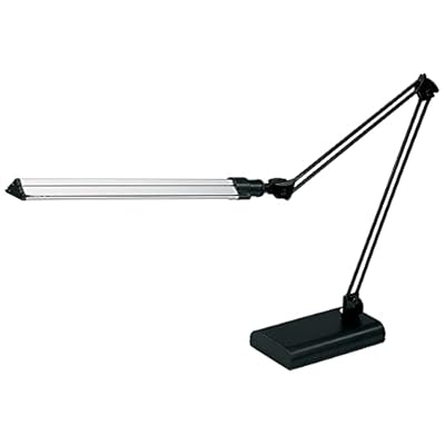 Realspace™ Architect Desk Lamp, Adjustable, 21-1/2"H, Black/Silver