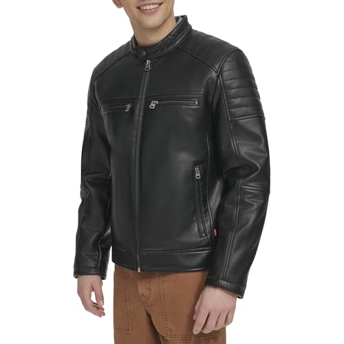 Image of Levi's Men's Full Zip Faux Leather Racer Jacket