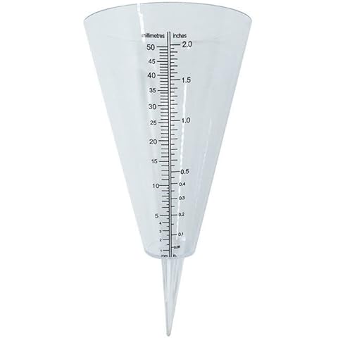 Mounteps Cone Rain Gauge, Transparent Rain Gauge Dual Scale for Outdoor Garden Measuring Conical Tools Cover