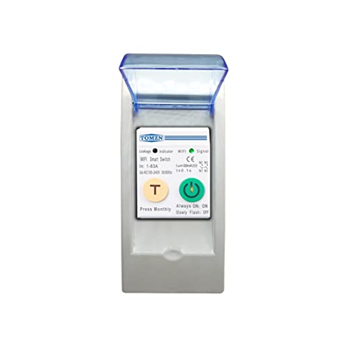 Image of amiciSmart WiFi MCB, Circuit Breaker & Energy Meter with Over Voltage /Load Protection, with Weather-Proof Mount and SmartLife App Compatible (63A)