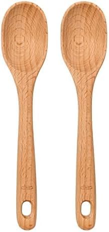 OXO Good Grips - Cuchara pequeña de madera, color marrón (paquete de 2)