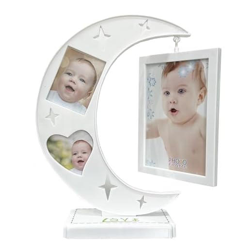DD-life Star and Moon Picture Frame Vertical Photo Frame Vintage Picture Frame Decorative Photo Frames Picture Display Frame Ideal for Wedding Valentines Day Housewarming Gifts (White)