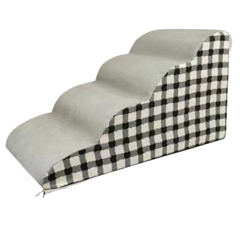 qingshenyi 犬 階段 ステップ ペット階段 ドッグステップ スロープ 高密度 滑り止め付き 安定性 カバー取り外し可能 洗える 犬用スロープ 犬用踏み台 犬用階段 (4ステップ,ブラック)