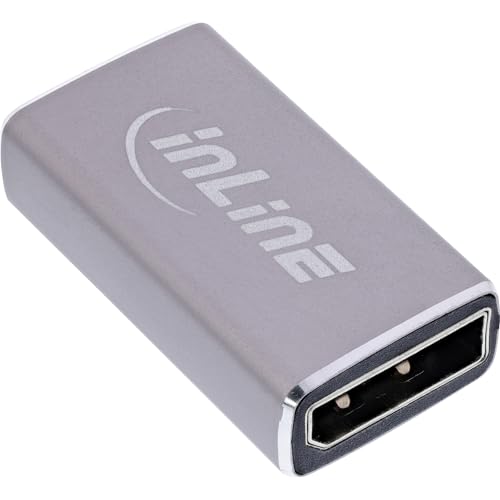 InLine DisplayPort 1.4 Adapter, DP Buchse zu DP Buchse, kompakter 8K UHD Verlängerungsadapter für Monitore, PCs und Grafikkarten, 17291A