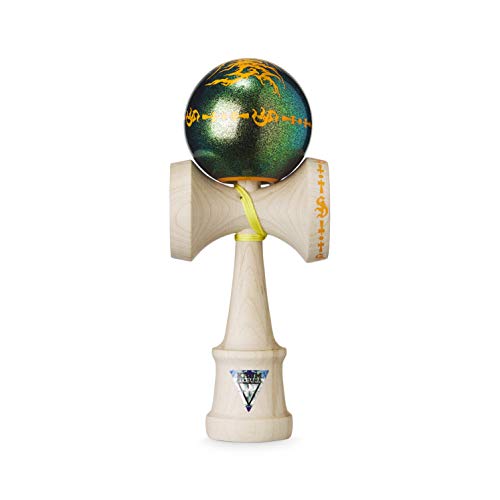 Original KROM Pro Kendama - Slaydawg Da Gang Sun Dawg - Geschicklichkeitsspiel für draußen und drinnen - Holzspielzeug mit Schnur und Ball - Kendama Skilltoy Kugelfangspiel