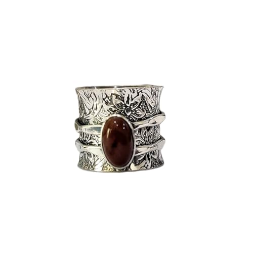 Mahogany Obsidian Spinner Ring 925 Sterling Silver Fidget Handmade Meditation Worry Beautiful Wedding Band Ring Band Excellent Ring Gift For Her Fidget ring Stress Relief |LK_PCSB_3195