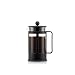 BODUM KENYA French Press Coffee Maker, 350ml / 3 Cup Cafetière with Heat-Resistant Borosilicate Glass, Reusable Stainless-Steel Filter and Protective Plastic Frame, Black