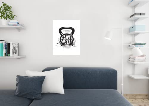 Image of Workout Posters For Home Gym Kettlebell Kettle bell The Gods Made Heavy Metal Cool Wall Art Print Poster 24x36