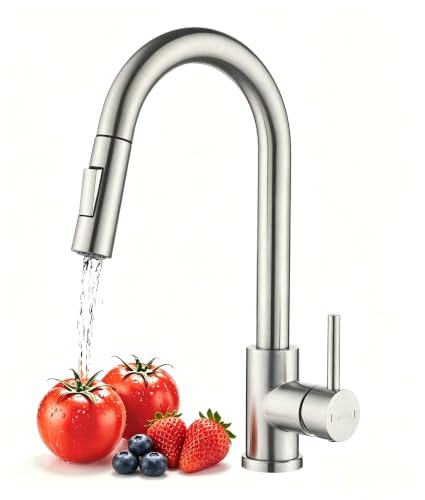 Wasserhahn Küche,Hochdruck Küchenarmatur mit Herausziehbarer Brause,Ausziehbar Armatur Küche 360° Drehbar… – Ansicht 1
