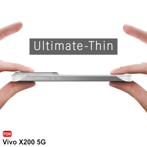 Image of TheGiftKart Hybrid Ultimate Slim Back Case Cover for Vivo X200 5G | Lightweight Profile | Hard Back Case Cover for Vivo X200 5G (PC & TPU, Metal Camera Ring, Leather Texture Finish, Grey)