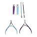Ymiko Professional Stainless Steel Cuticle Trimmer Nippers Set with Cuticle Pusher Nail Care Tool Ideal for Home and Salon Use Blue Purple