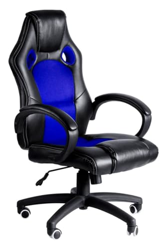Regalos Miguel - Silla Gaming Pro Azul y Negra - Máxima Ergonomía - Ideal para sesiones de Gaming