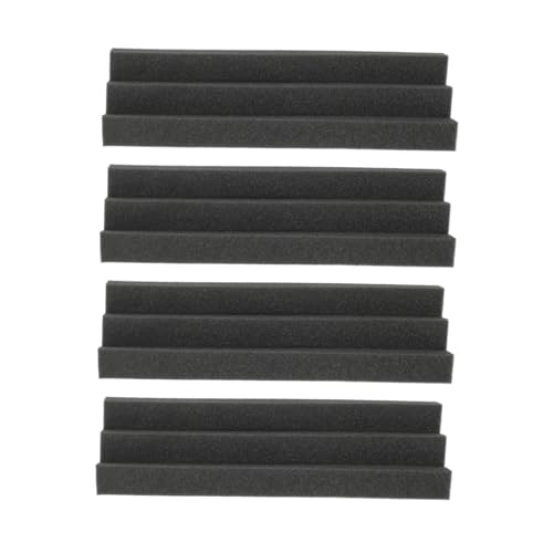 Paneles acústicos en cuña negros 4 piezas para absorción de sonido, montaje en pared, alta densidad para grabación, teatro en casa y reducción de ruido para juegos miniatura 1