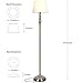 Brightech Gabriella Tall Lamp with Fabric Shade & LED Bulbs - Elegant Mid-Century Modern Floor Lamp for Living Rooms & Bedrooms - Silver