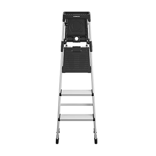 COSCO 20502ABL1E Signature Series Step Ladder, 5ft, Aluminum