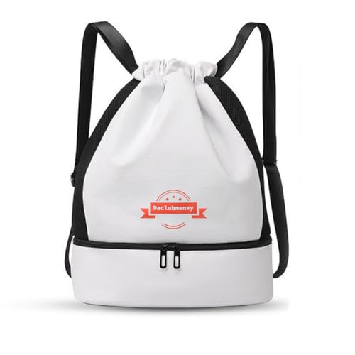 D&C Drawstring Backpack with Shoe Compartment - Water-Resistant Sports Bag & Gym Bag, basketball backpack