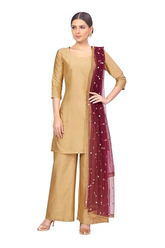 Studio Shringaar Women's Net sequence Embroidered Full Size Dupatta