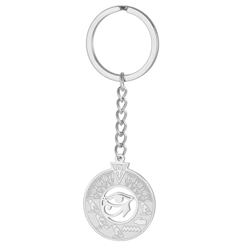 Porte-clés Œil d'Horus Ankh Croix Clé de vie Scarabée Porte-clés Ancienne Égypte Cartouche Amulette Égypte Symbole Bijoux (argent)