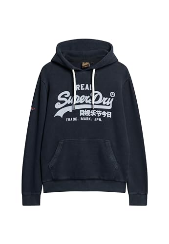 Superdry Herren Sudadera Con Capucha Kapuzenpullover, blau, Large