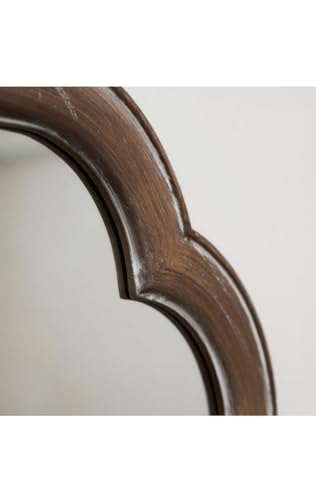 Image of Aafiyat Full Length White Washed Wood Arched Mirror Frame Full Body Mirror Frame for Living Room, Bedroom and Corner Finish Natural Wood Only Frame with Out Mirror No Glass (BROWN)