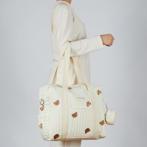 3pc Diaper Bag Tote Set, Hospital Bag for Labor & Delivery, Maternity Travel Bag with Changing Pad & Pacifier Case