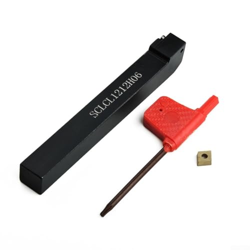 Yhenlovtt SCLCL1212H06 12x100mm Left Hand Lathe Turning Tool Holder with CCMT0602 Carbide Insert for CNC Metalworking and Manufacturing