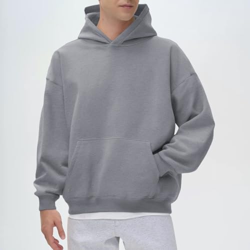 Mens Long Sleeve Shirt Hooded Casual Loose Fit Pullover Tshirts Winter Sports Stylish Hiking Work Comfy Party Tees2