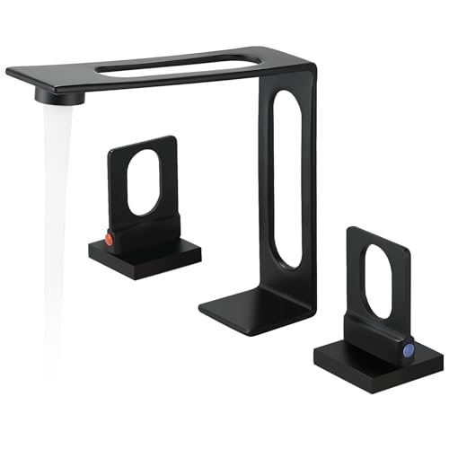 BAKALA Black Bathroom Faucet 3 Hole, 8-Inch Widespread Bathroom Sink