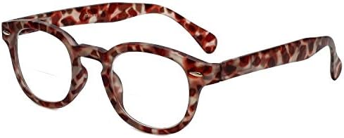 Calabria 4376CB - Gafas de lectura vintage bifocales con estuche a juego en rojo +1.75