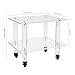 BANLICALI 2-Tier Printer Stand Clear Acrylic Under Desk Printer Table with Wheels, 15.75