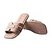 TMA EYES Women's Open Toe Flat Slippers Fashion Beach Slides for Summer(Brown，8)