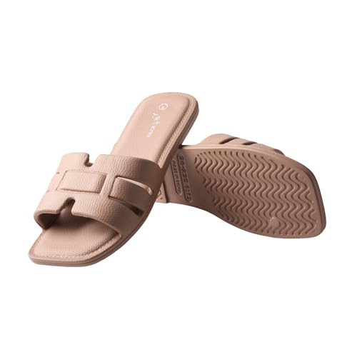 TMA EYES Women's Open Toe Flat Slippers Fashion Beach Slides for Summer4