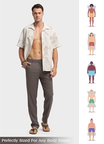Image of Willit Men's Linen Pants Casual Linen Dress Pants Beach Summer Lightweight Trousers 28 inch 30 inch 32 inch