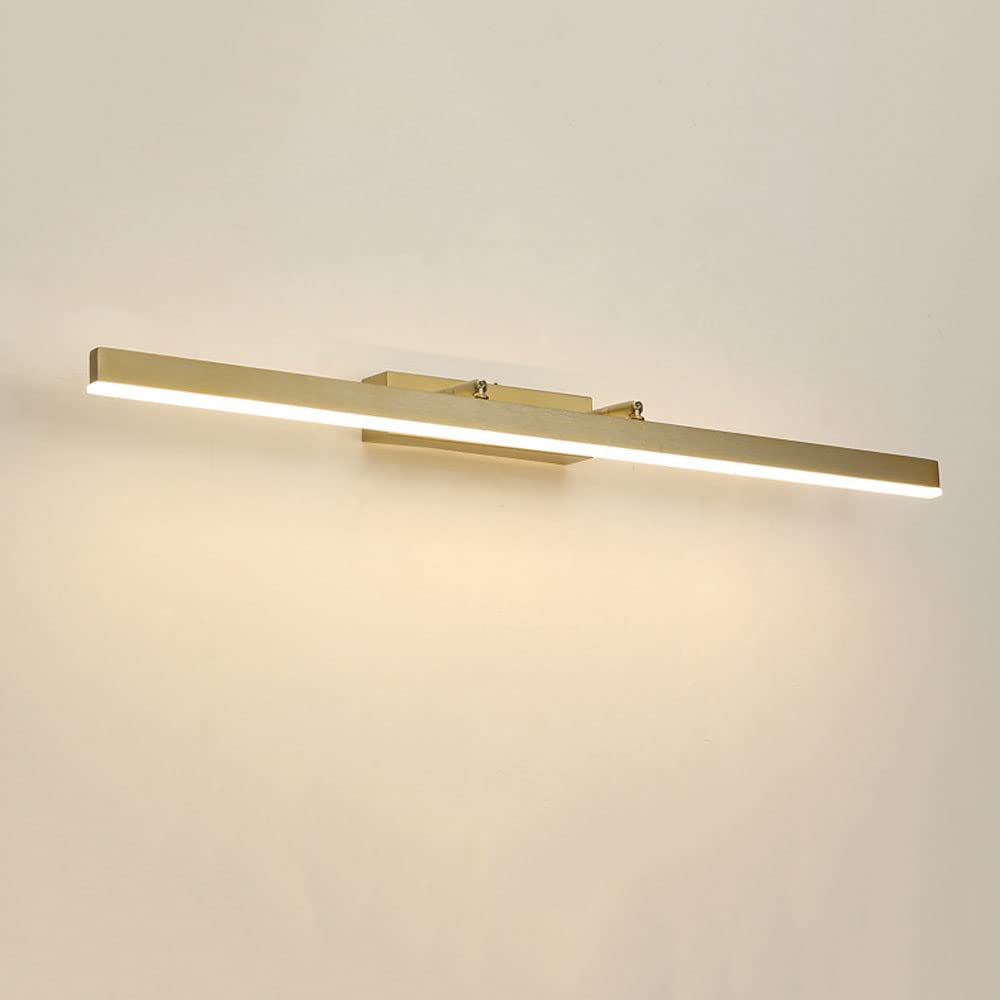 Luminaire de salle de bain rotatif de haut en bas en métal doré brillant