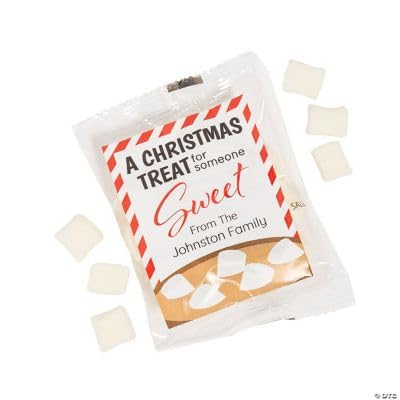 Fun Express Personalized Christmas Mini Marshmallow Fun Packs, Bulk 57 Pieces