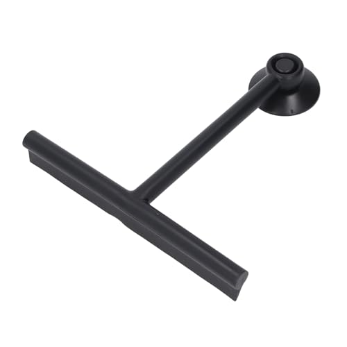 Image of Shower Squeegee for Glass Doors, Reusable Silicone Window Squeegee Bathroom Squeegee with Non Slip Handle and Suction Cup for Glass, Window, Door, Mirror, Car Windshield (Black)