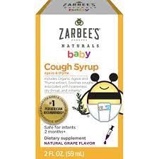 Zarbee's Naturals Baby Cough Syrup Natural Grape Flavor - 2 oz, Pack of 3