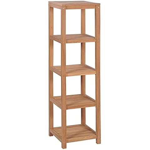 vidaXL 4 Tier Solid Teak Wood Shelf Cover