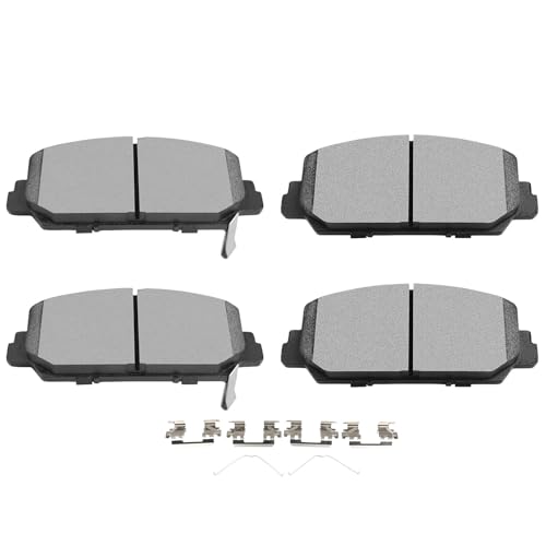 Image of SCITOO D1697 Ceramic Brake Pads Set - Front w /Hardware Replacement For Acura ILX 2016-2022, RDX 2014-2018, RLX 2014-2020, Honda Civic 2017-2020