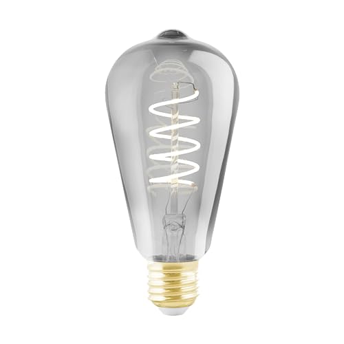 Eglo connect.z Smart Home E27 LED filament light bulb, ST64, ZigBee, app and voice control Alexa, dimmable, warm white