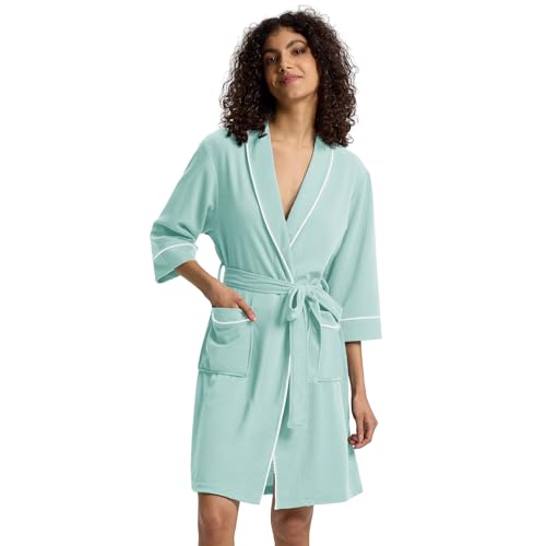 SIORO Summer Waffle Knit Robe for Women, Short...