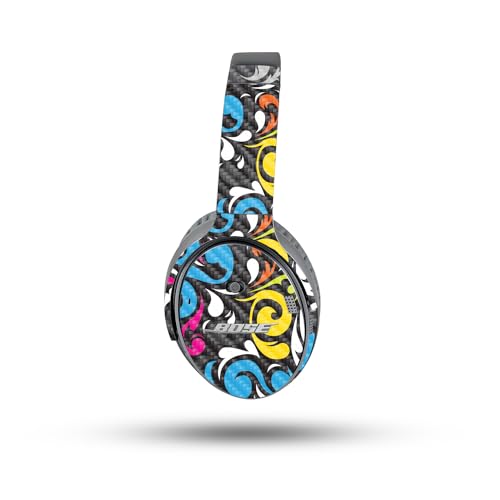 Image of MightySkins Carbon Fiber Skin Compatible with Bose QuietComfort 35 II Headphones - Swirly | Protective, Durable Textured Carbon Fiber Finish | Easy to Apply, Remove, and Change Styles