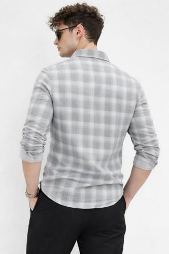 Image of Men's Fit Casual Shirt for Men - Stylish Printed Checkered Design Plus Size Shirt for Men