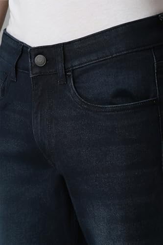 Image of Louis Philippe Men's Slim Fit Mid Rise All Day Comfort, Premium Twill Jeans