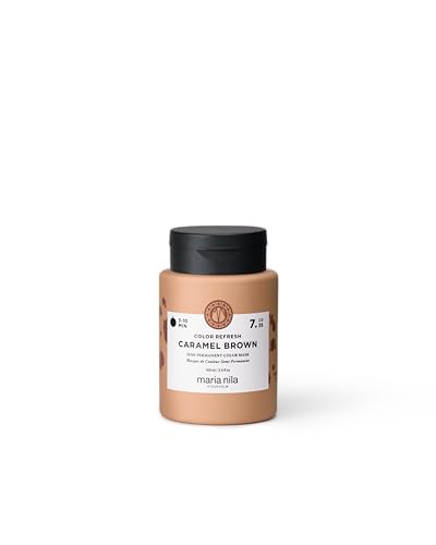 Maria Nila Colour Refresh, Caramel Brown 100 ml, Mascarilla capilar color Castaño Caramelo con Tonos Cobrizos Cálidos, Pigmentos Semipermanentes, 100% vegano y libre de sulfatos/parabenos